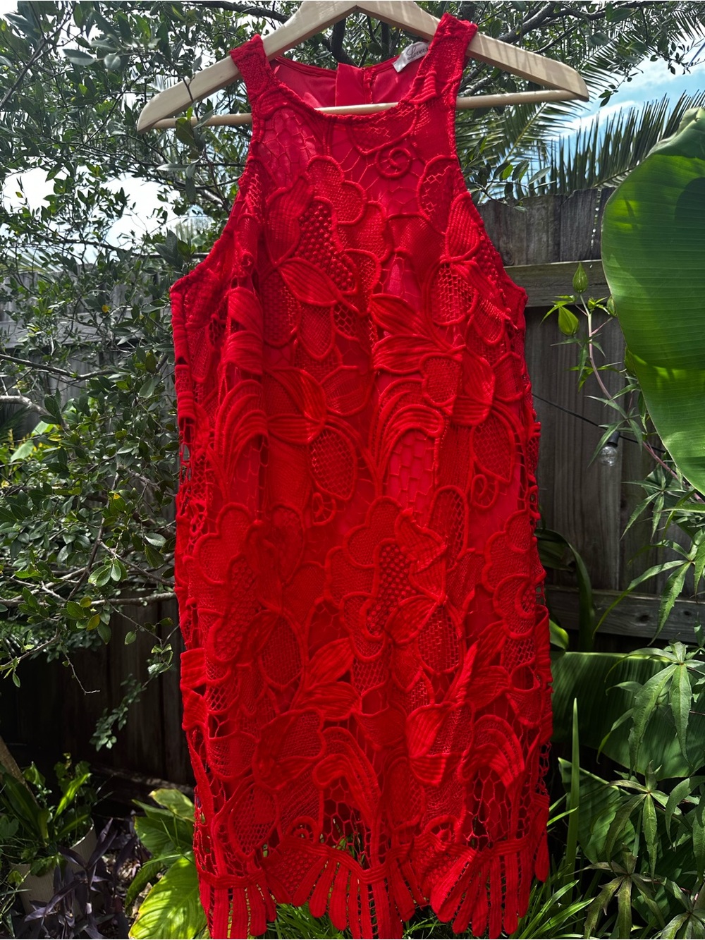 Lovers + Friends Red Crochet Mini Dress